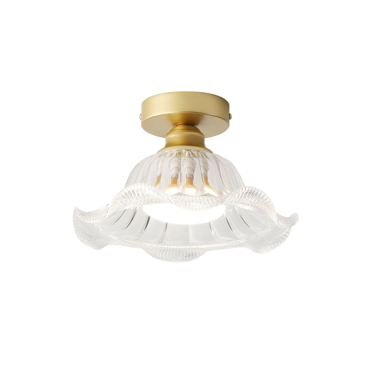 Rosa Plafonnier Verre Froncé Abat-jour Moderne Chambre