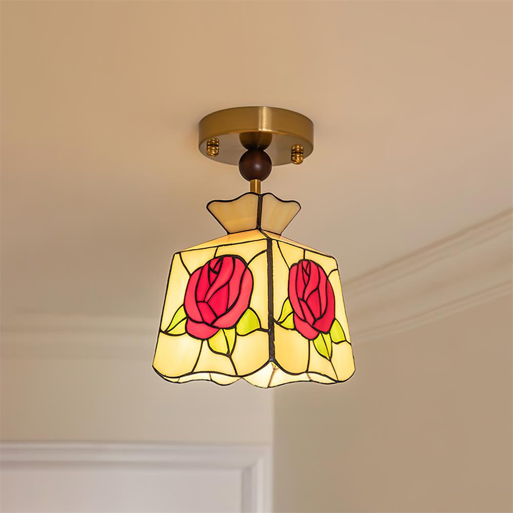 Joviel Lampe Plafonnier Tiffany Rose