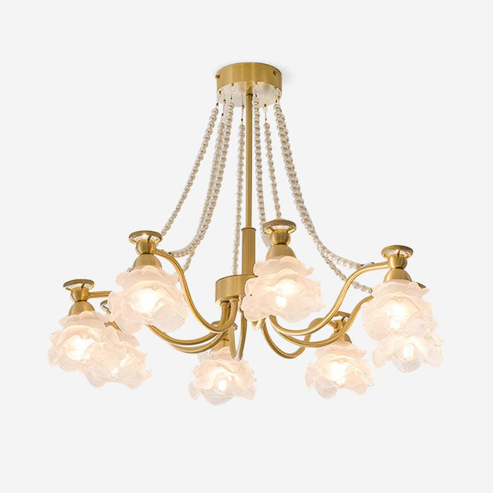 Landi Lustre Pétales en Verre Rose Drapés