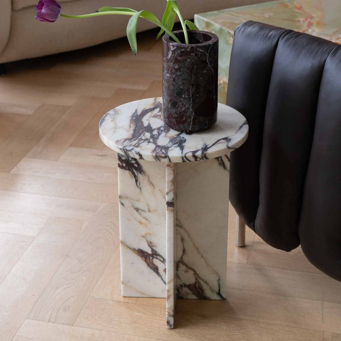 Acariel Table D'appoint en Marbre Minimaliste Moderne Accessoires