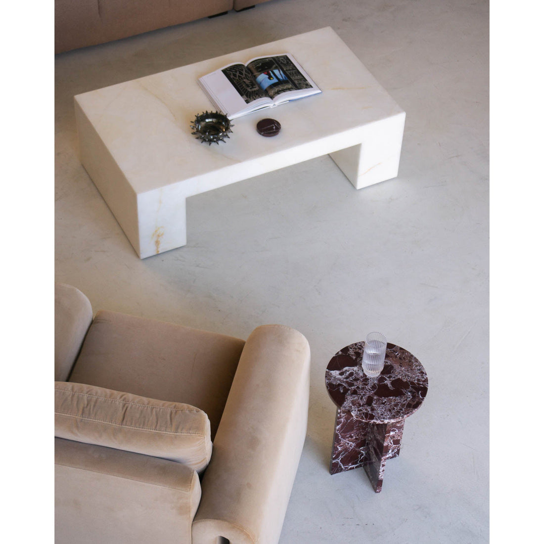 Acariel Table D'appoint en Marbre Minimaliste Moderne Accessoires
