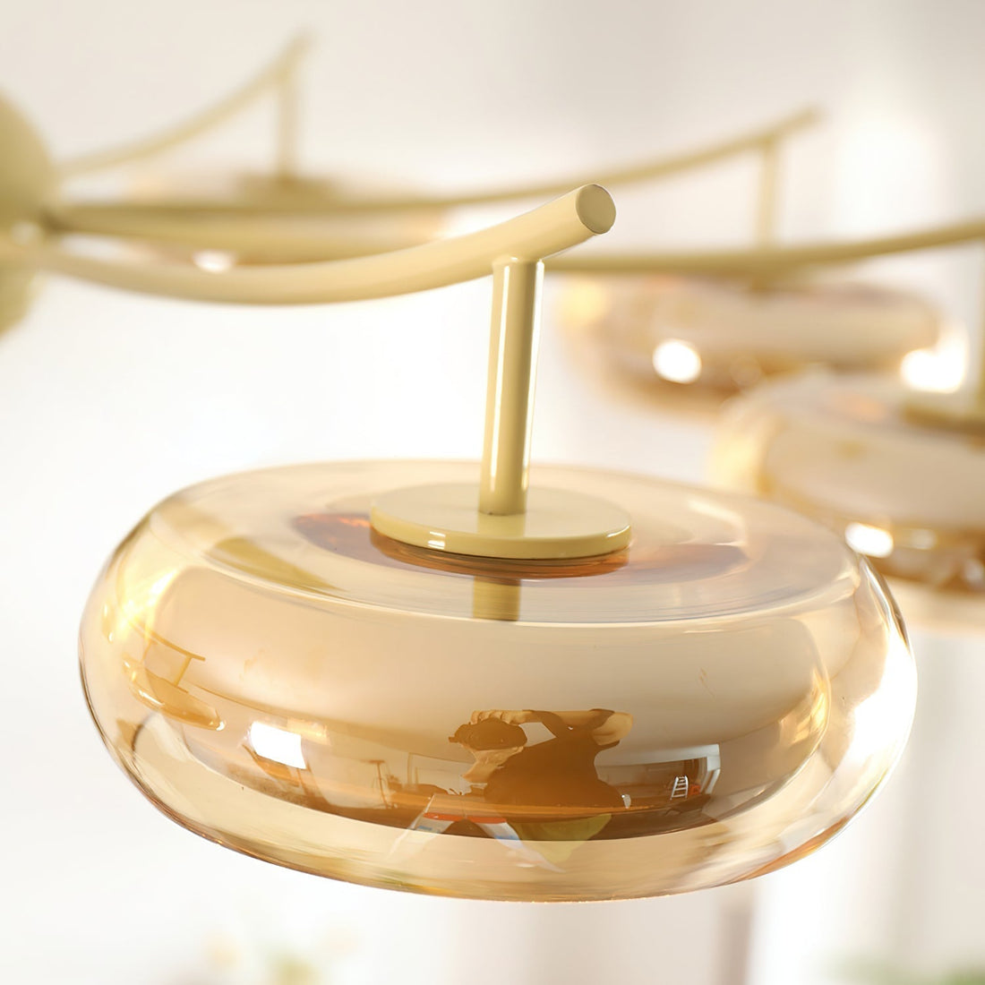 Rotan Lustre Orbes en Verre Crème Sérénité