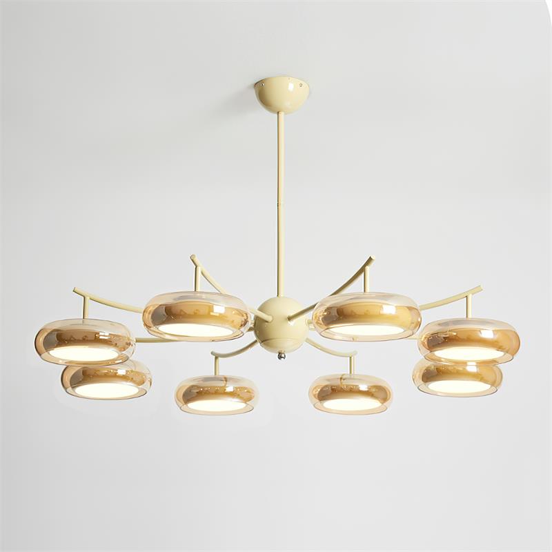 Rotan Lustre Orbes en Verre Crème Sérénité