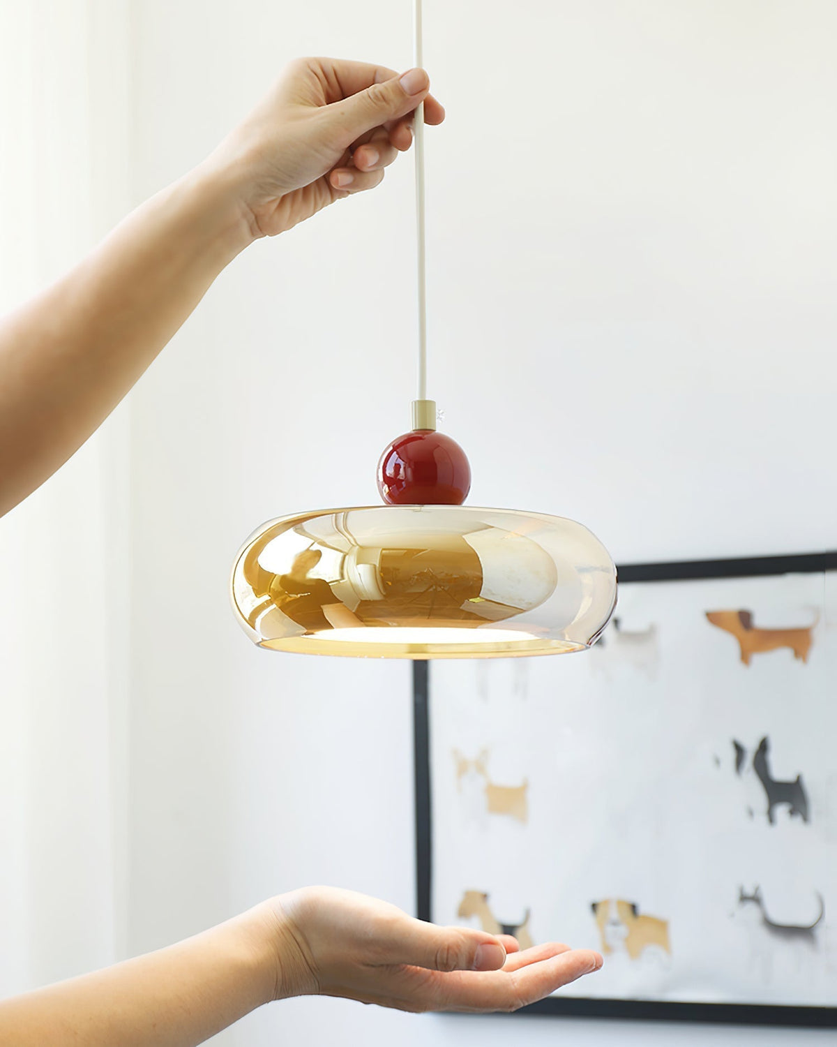 Suspension Jojo Ambre*Rouge