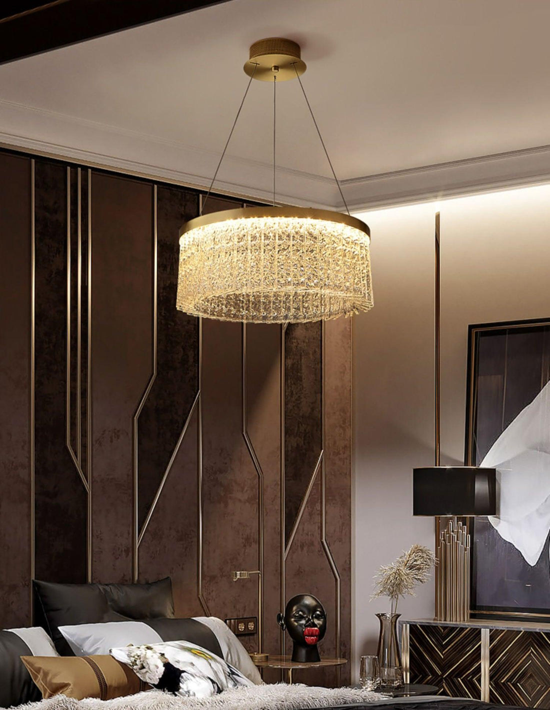 Lustra Lustre Halo Rond en Cristal