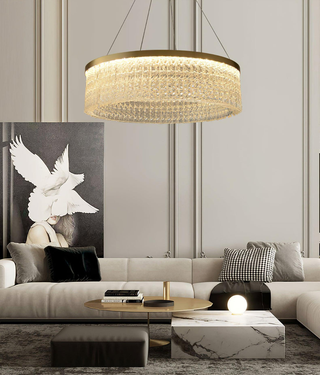 Lustra Lustre Halo Rond en Cristal