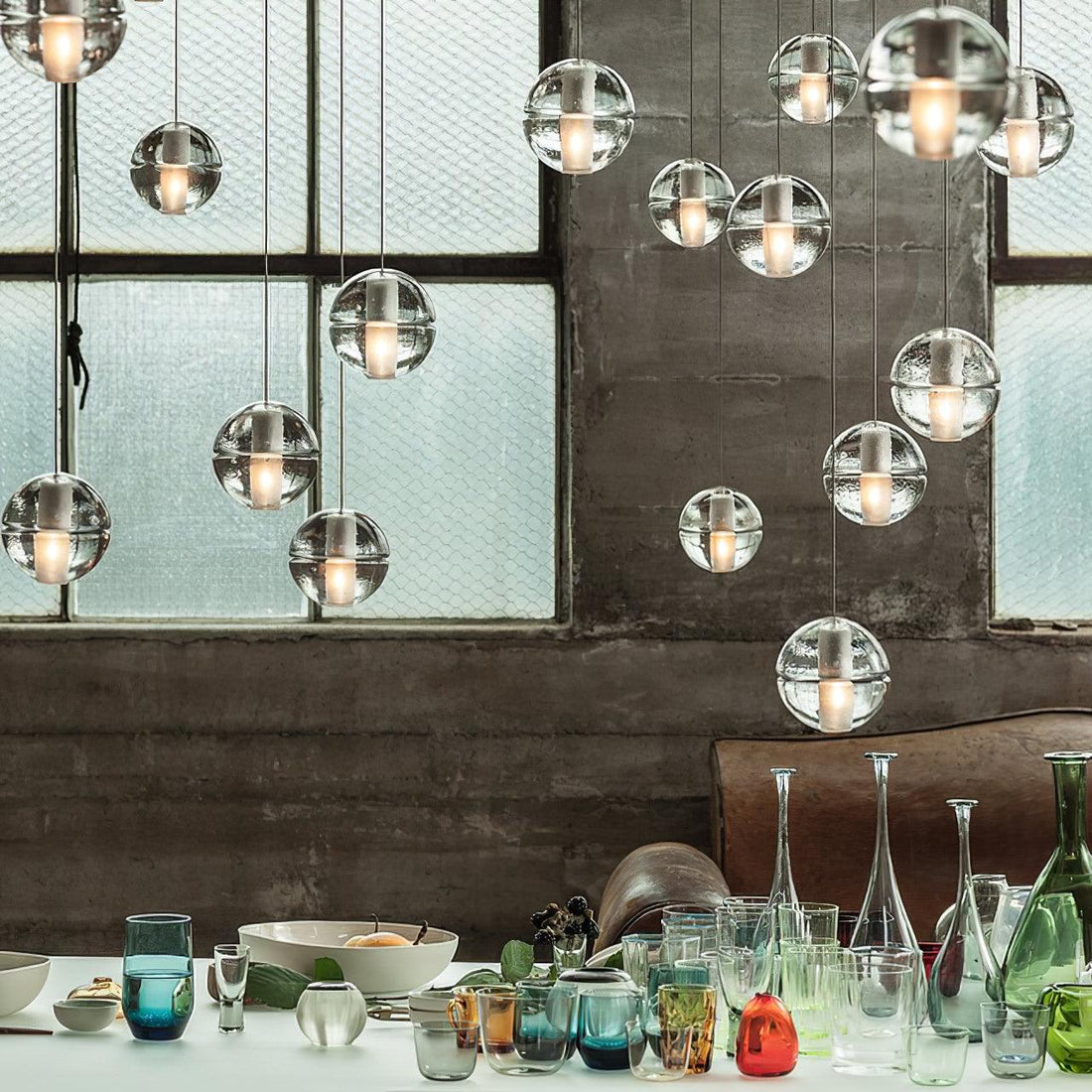 Round Lustre Groupe Suspendu Gouttes de Cristal