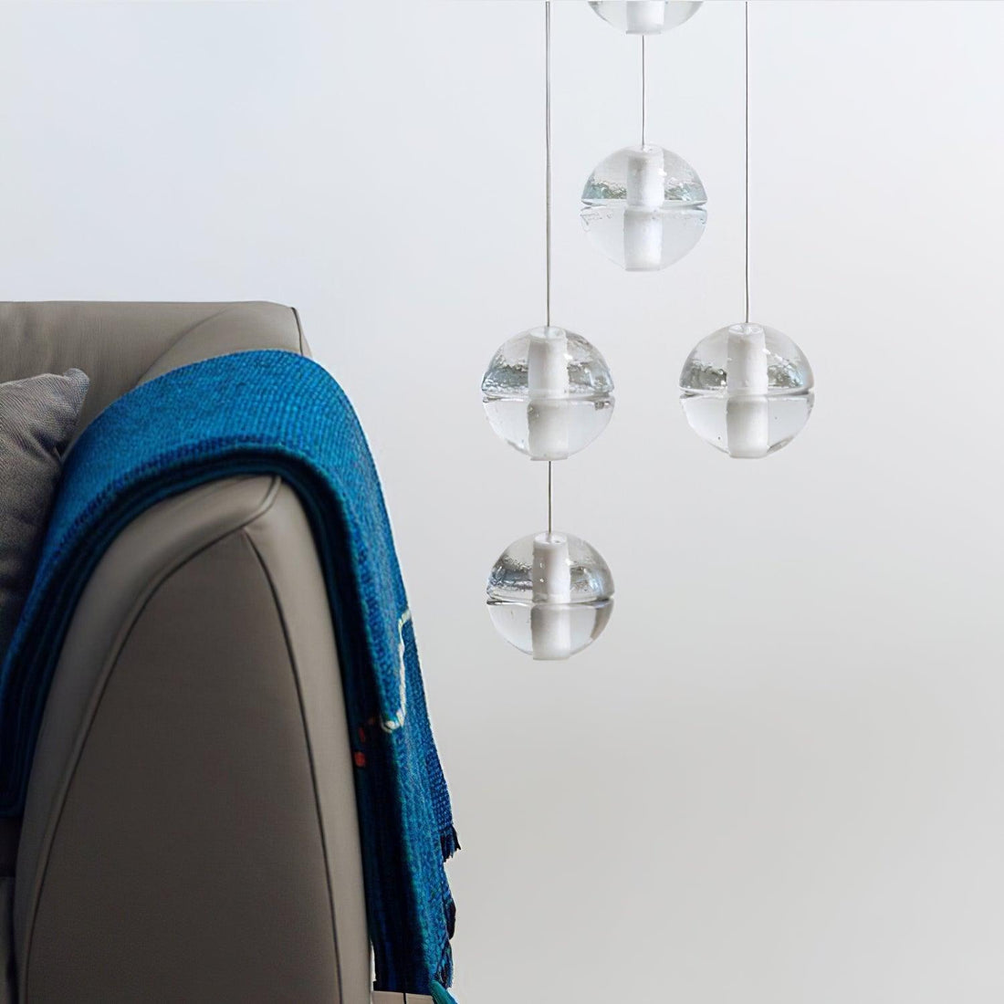 Round Lustre Groupe Suspendu Gouttes de Cristal