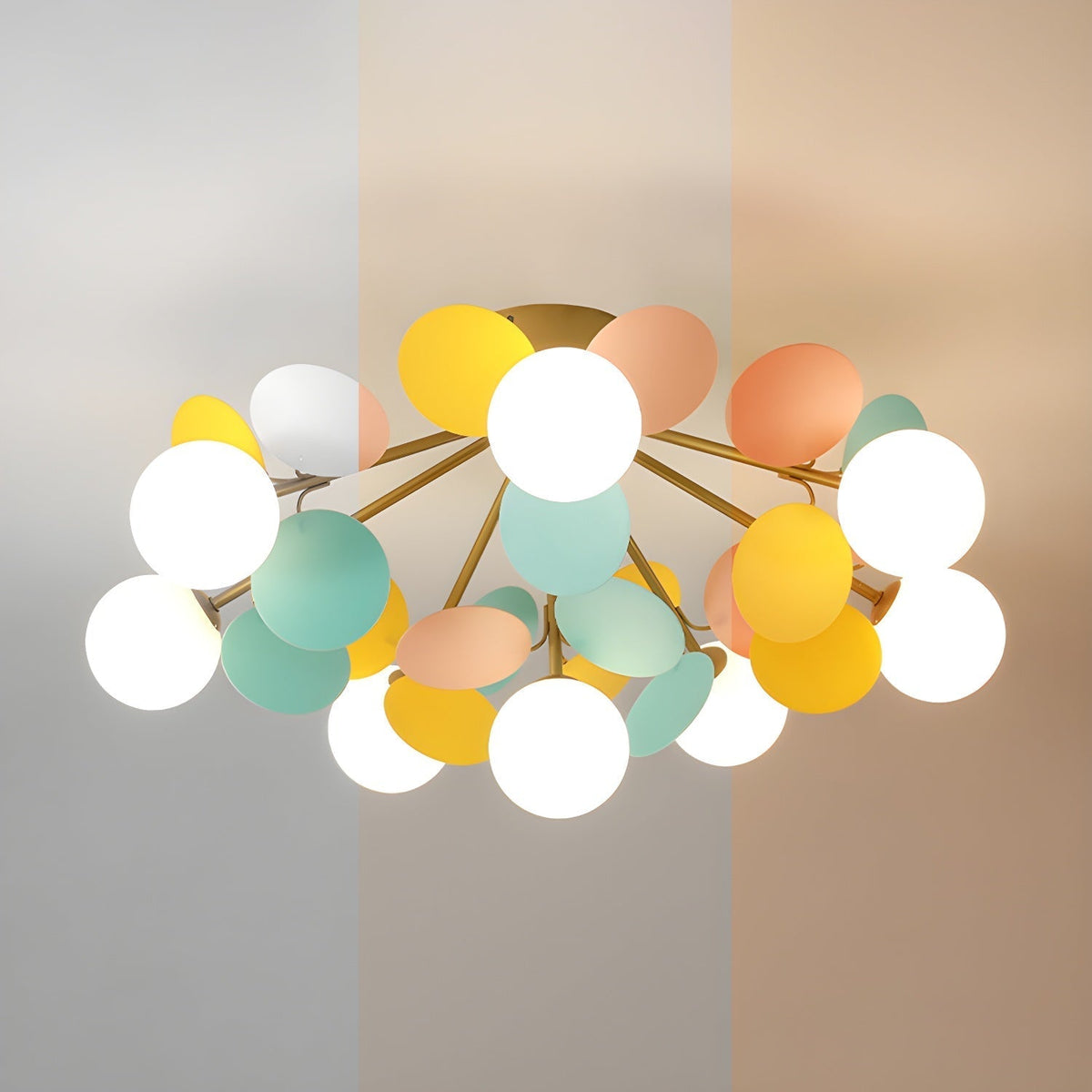 Solara Plafonnier Rond Macaron aux Couleurs Pastel
