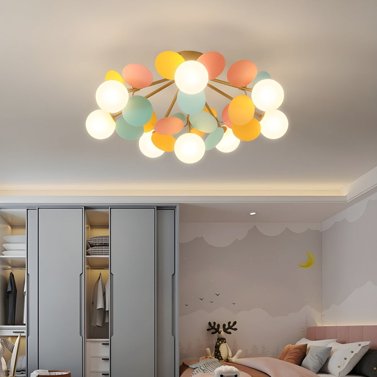 Solara Plafonnier Rond Macaron aux Couleurs Pastel