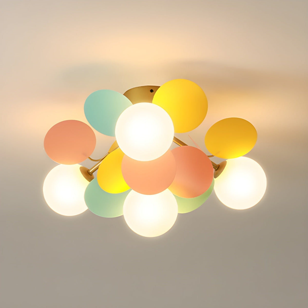 Solara Plafonnier Rond Macaron aux Couleurs Pastel