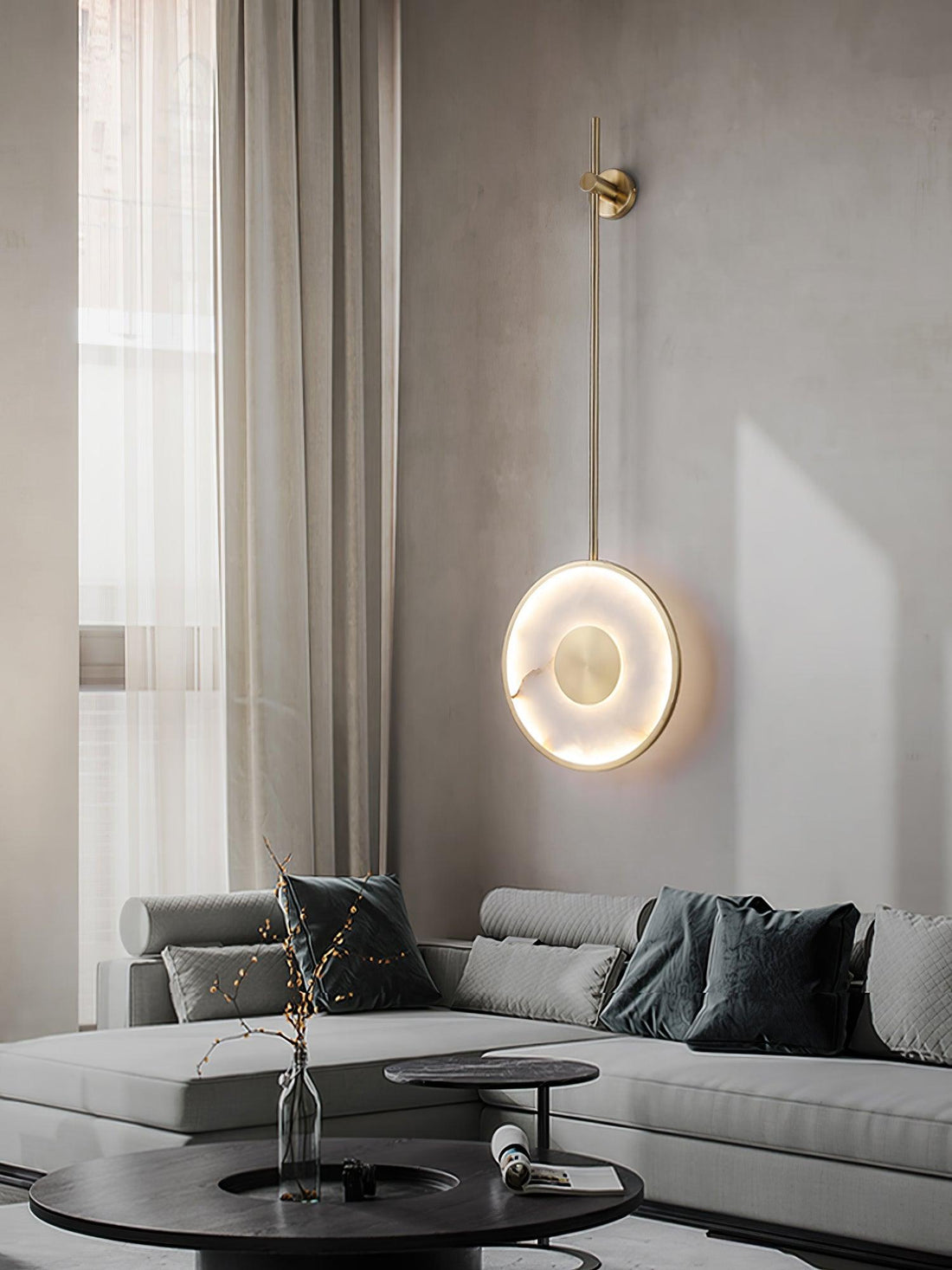 Vevelila Suspension Minimaliste en Albâtre