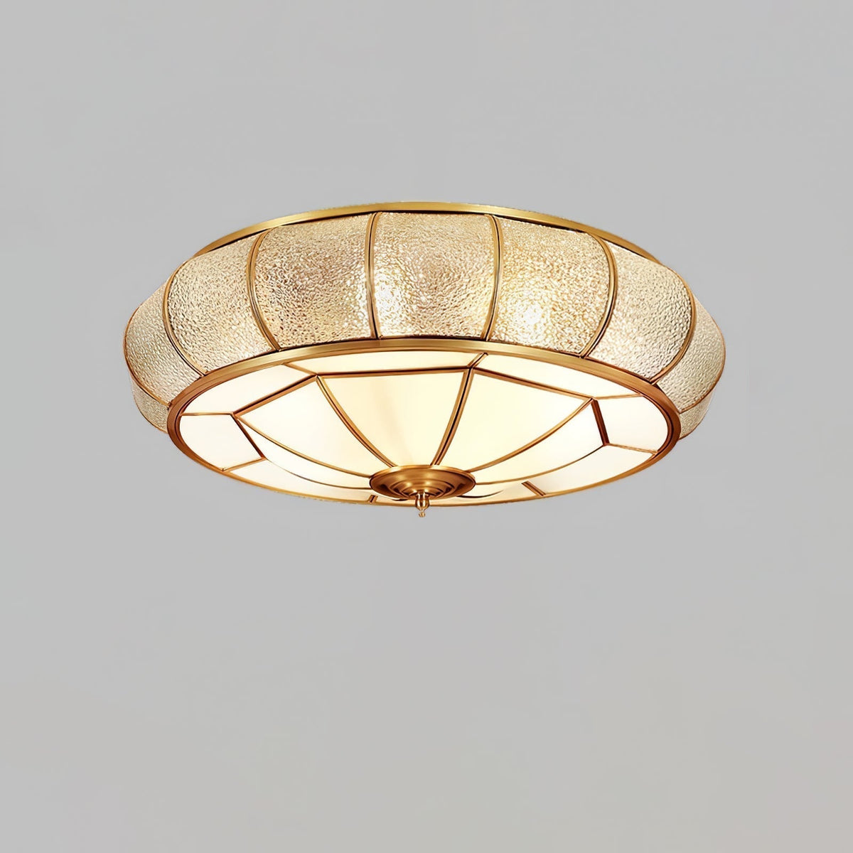 Zothaus Traditional Round Textured Glass Ceiling Light