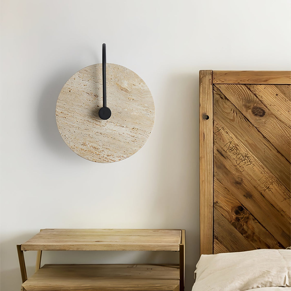 Kara Applique Murale Minimaliste en Travertin