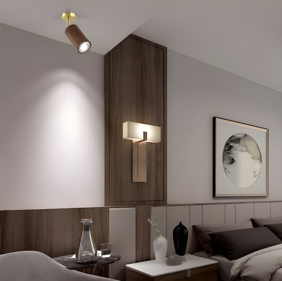 Usolila Lampe Plafonnier Moderne Minimaliste en Bois