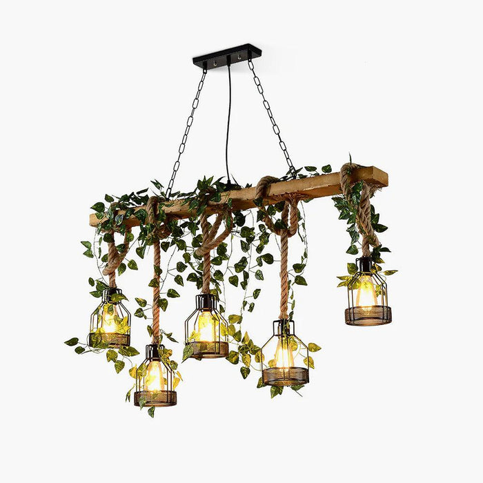 Lustra Lustre Rustique Poutre Corde Cage Confortable