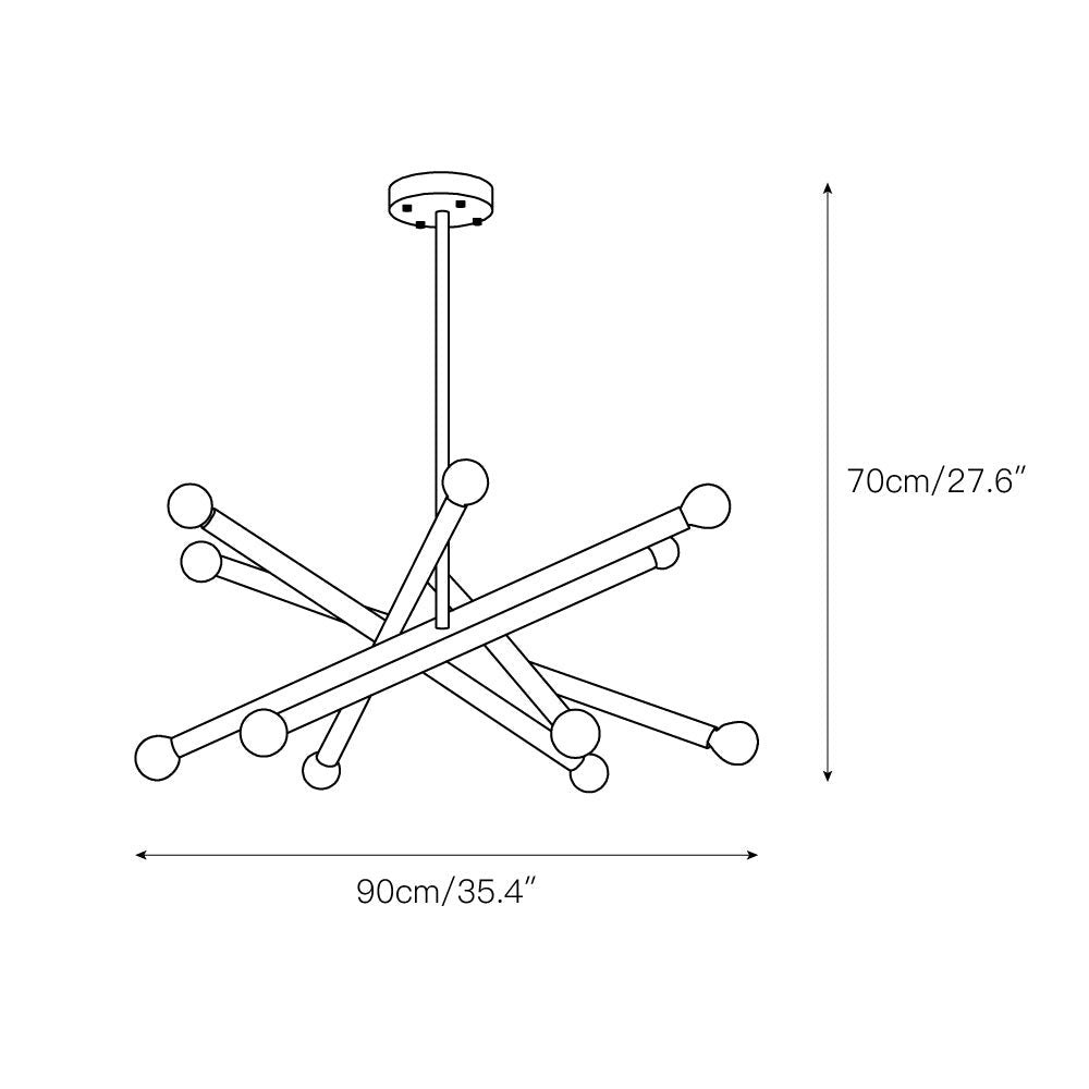 Erliren Lustre Métallique Moderne Minimaliste