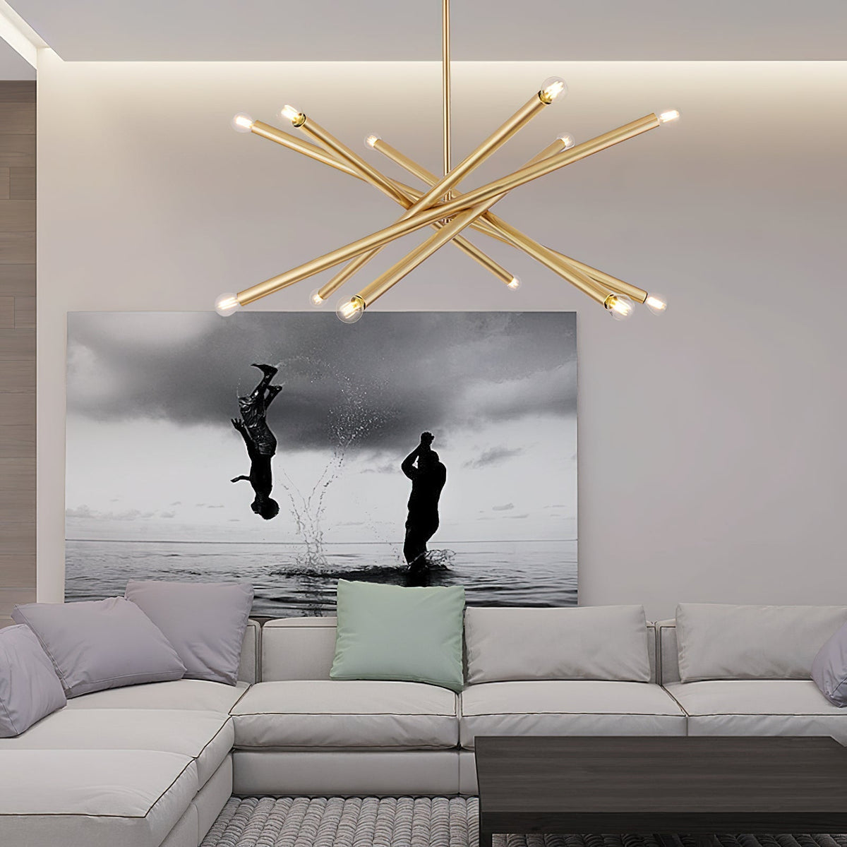 Erliren Lustre Métallique Moderne Minimaliste