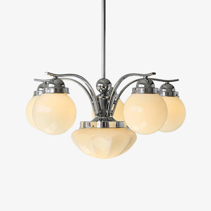 Lustra Lustre Rétro Chic Globe en Verre Blanc