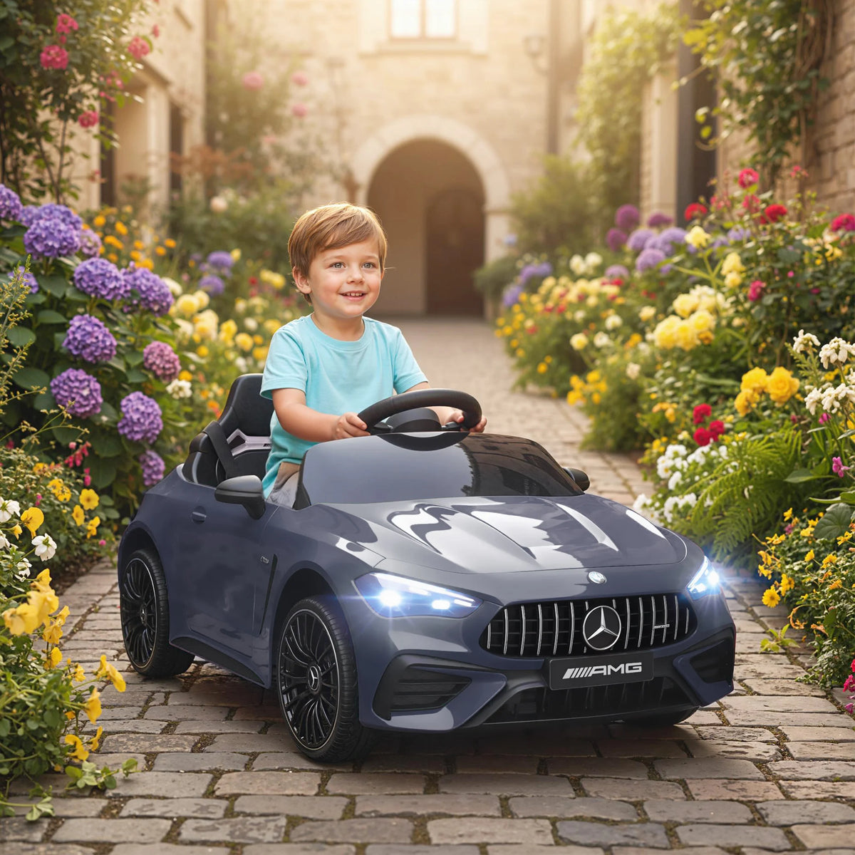 Velkido Onyx — voiture électrique enfant 12V sportive grise