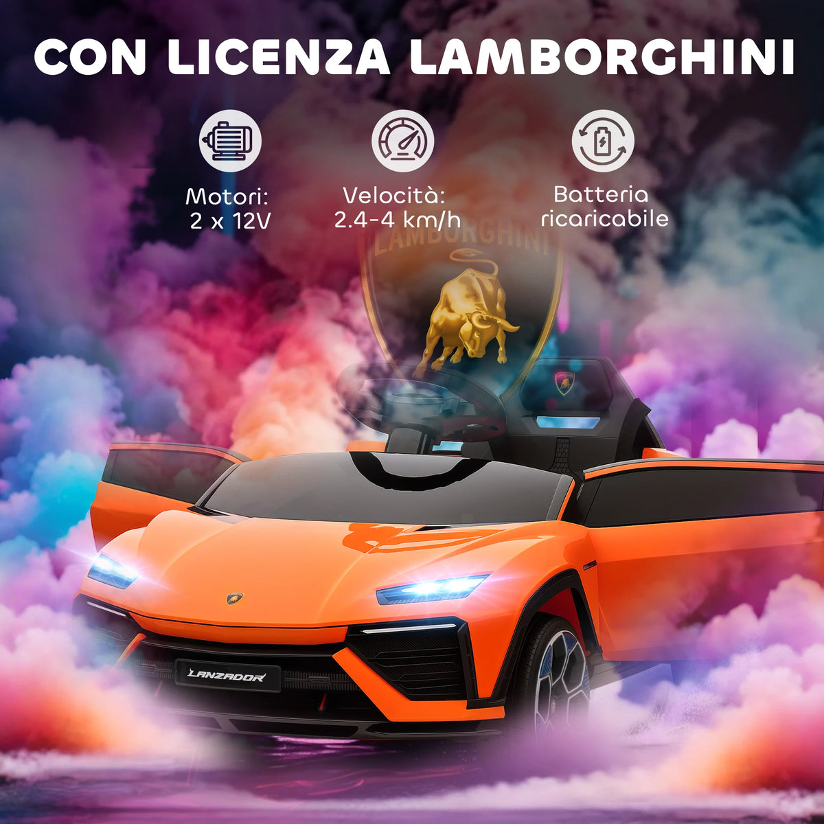 Velkido Comète — voiture électrique enfant 12V à portes papillon