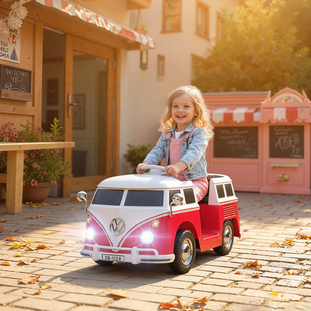 Velkido Vintage — voiture électrique enfant 12V van rétro