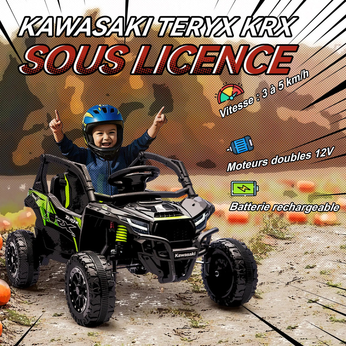 Velkido Dune — buggy électrique enfant 12V tout-terrain