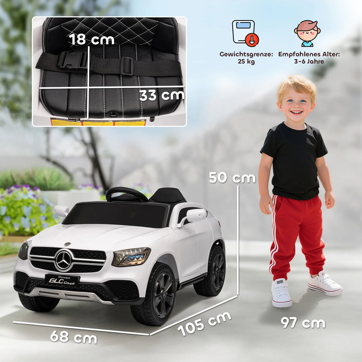 Velkido Aurora — voiture électrique enfant 12V SUV coupé blanc