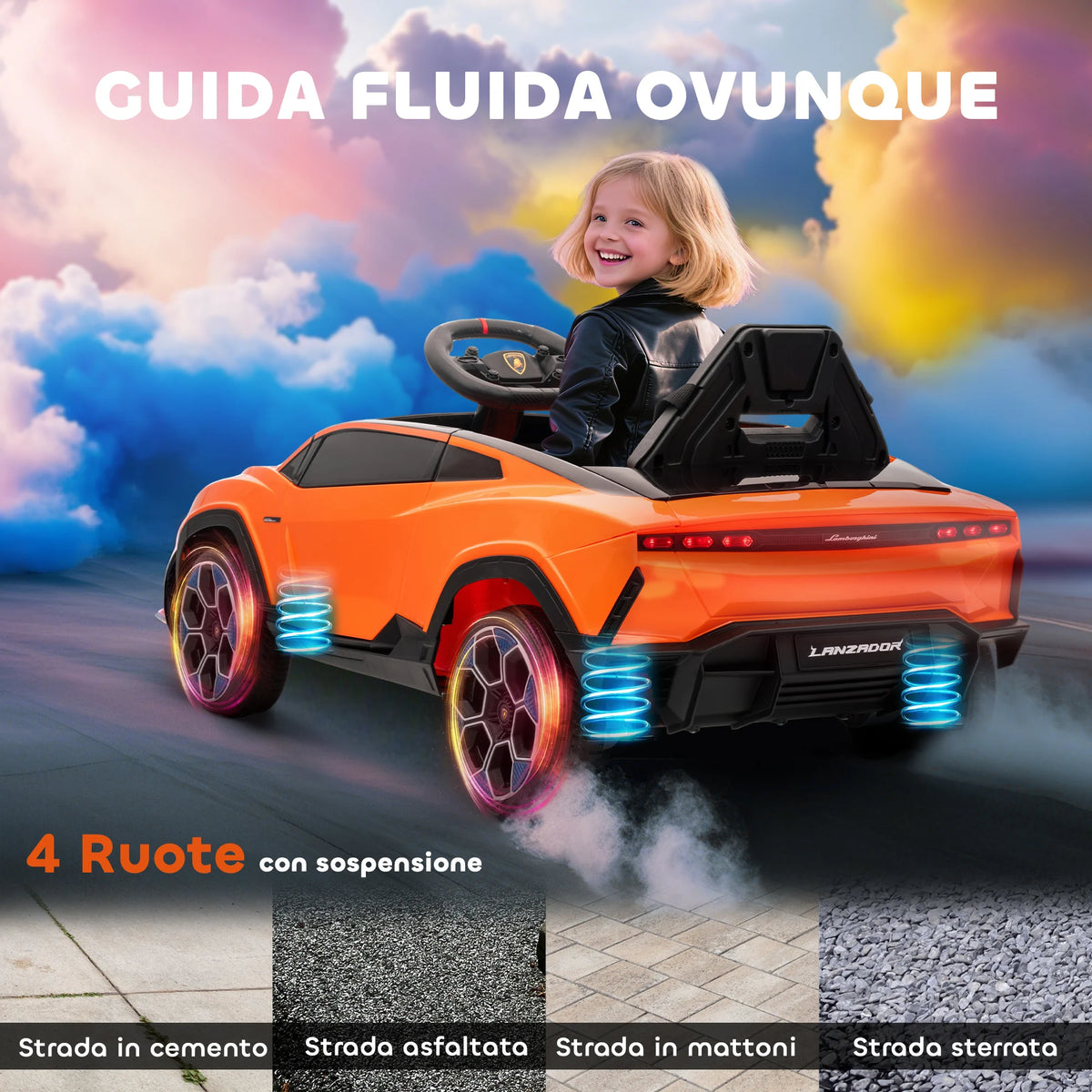 Velkido Comète — voiture électrique enfant 12V à portes papillon
