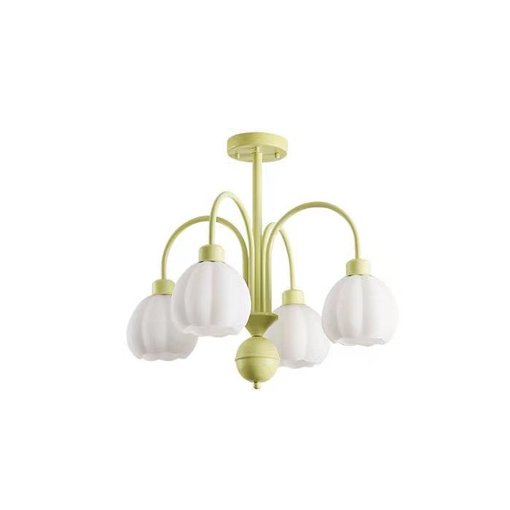 Arisha Suspension Multi Morandi, Métal/Verre, Blanc/Jaune, Couloir/Salon