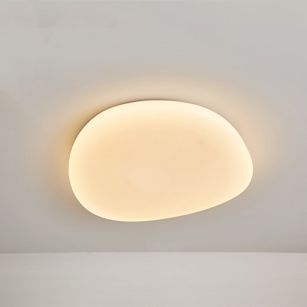 Sayu Plafonnier Galet Moderne Blanc. Salon