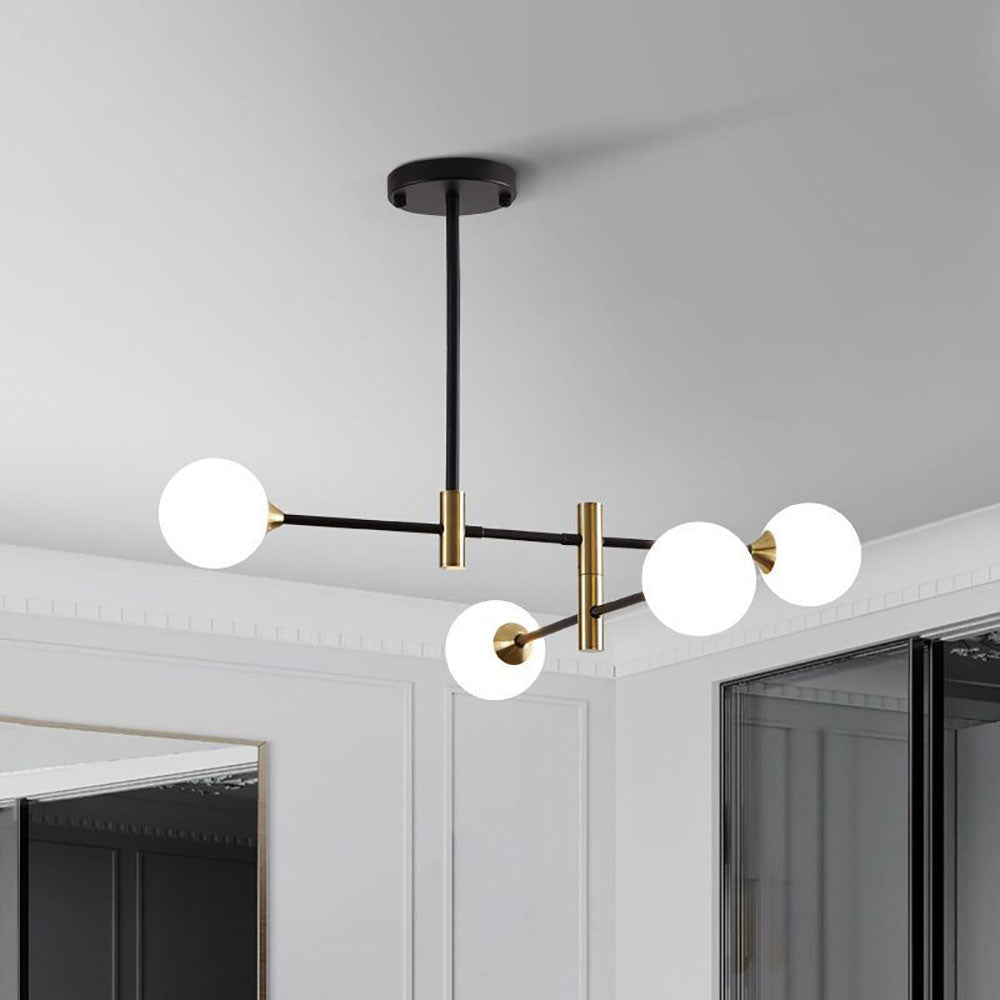 Valentina Design Italien Luminaires Suspensions Globe Moderne Métal/Verre Blanc Laiteux/Clair Chambre/Salon