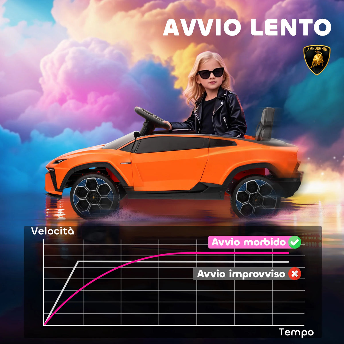 Velkido Comète — voiture électrique enfant 12V à portes papillon