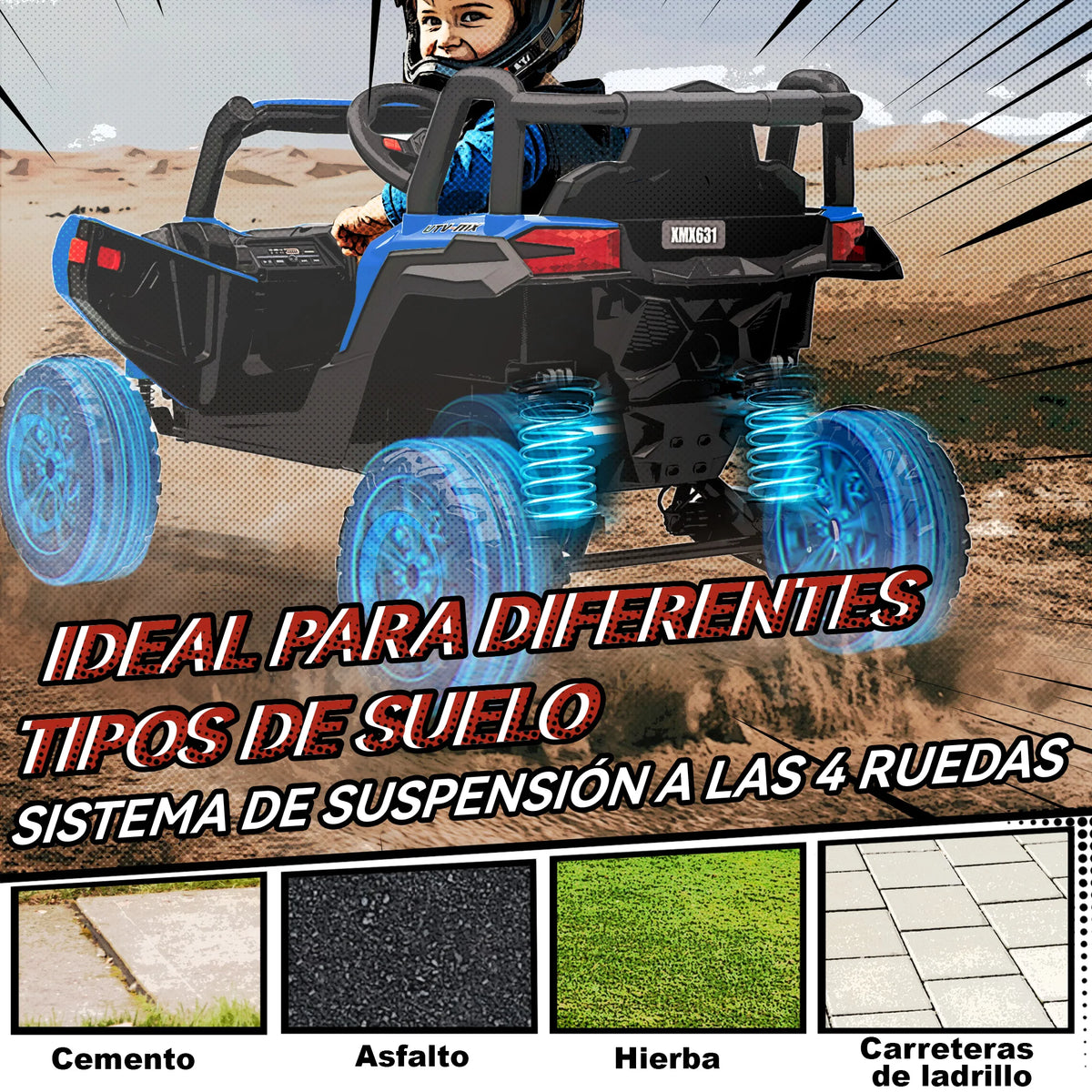 Velkido Rally — buggy électrique enfant 12V UTV