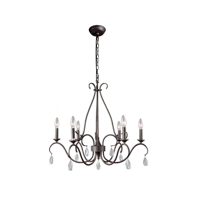 Uzorus Lustre en Métal et Cristal Style Industriel Vintage