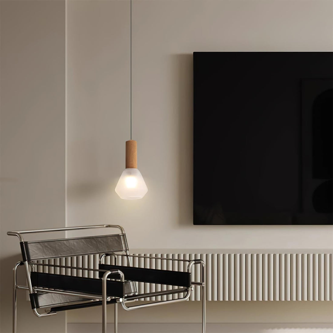 Givor Lampe Suspendue en Verre Givré