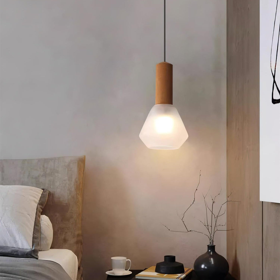 Givor Lampe Suspendue en Verre Givré