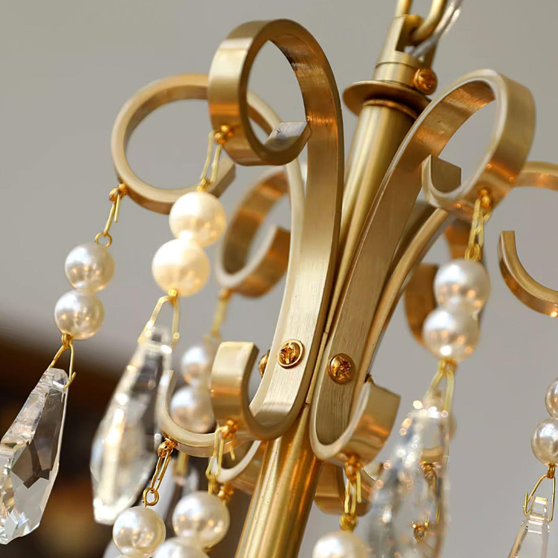 Lustre Lustre en Cristal Perles Suspendues