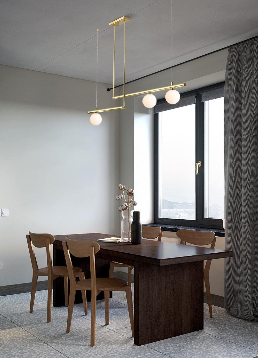 Solara Suspension en laiton linéaire satellite minimaliste