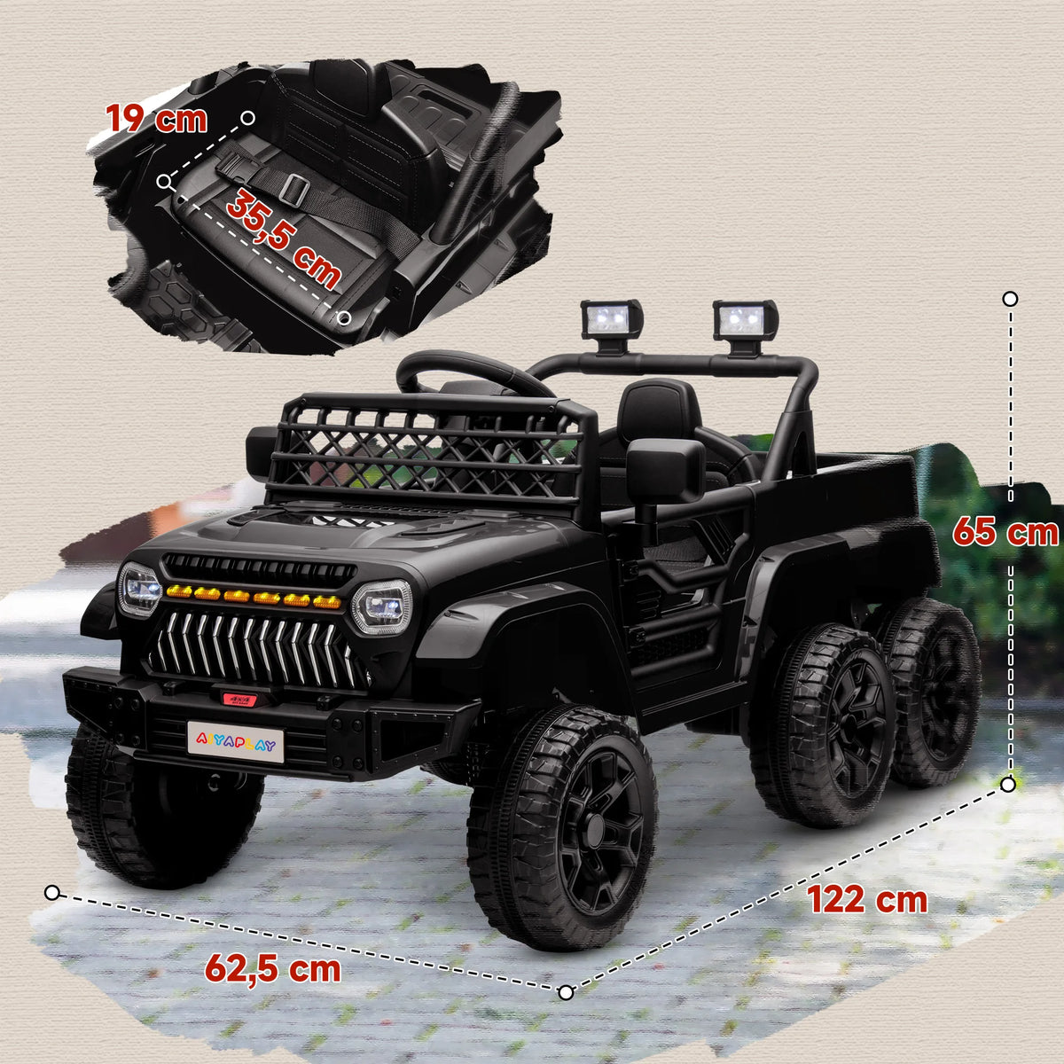 Velkido Explorer — buggy électrique enfant 12V 6 roues