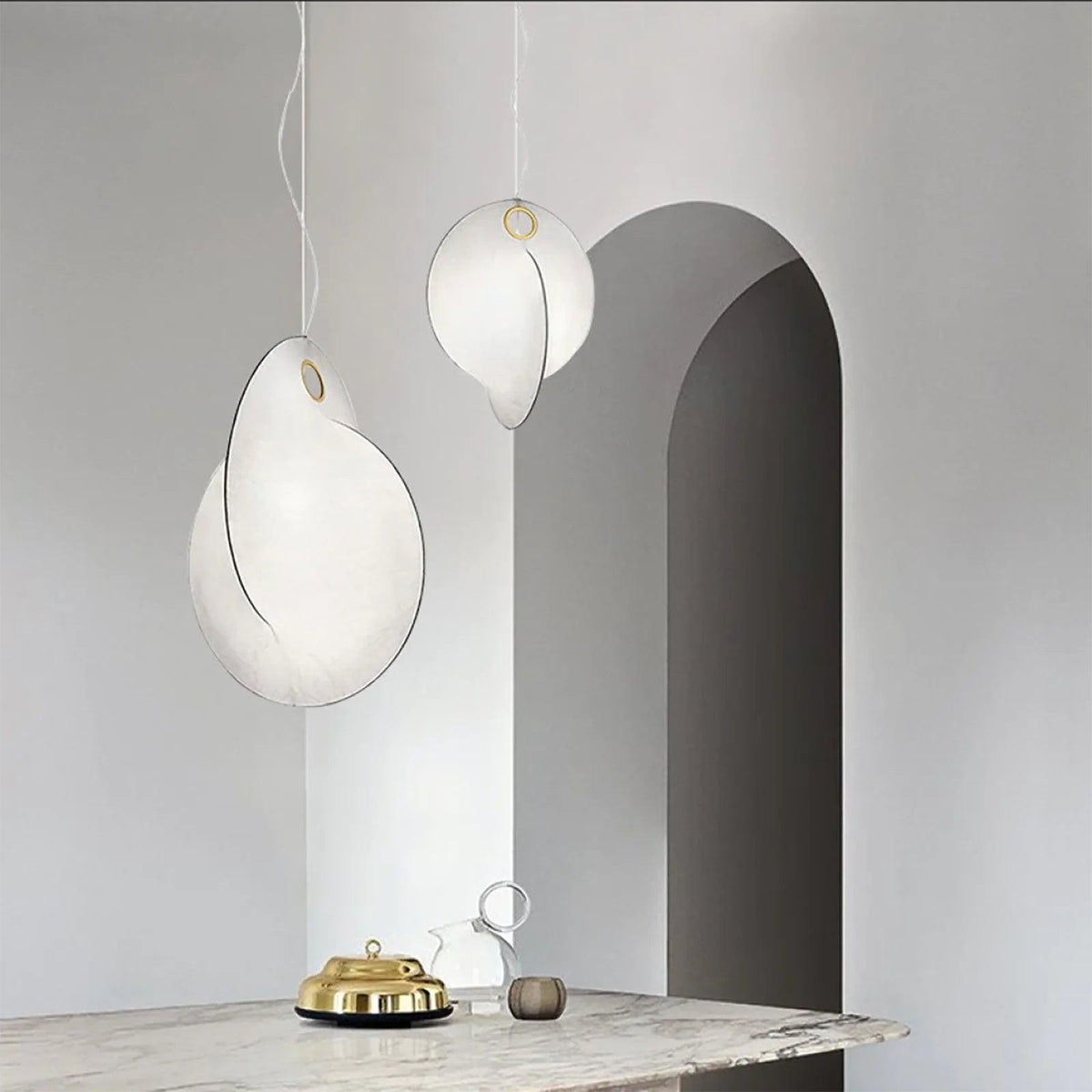 Ballet Lustre Pendentif Blanc Forme Organique