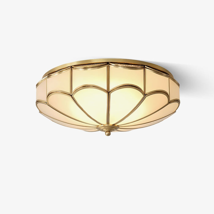 Evmarara Plafonnier encastré en laiton et verre Elegance