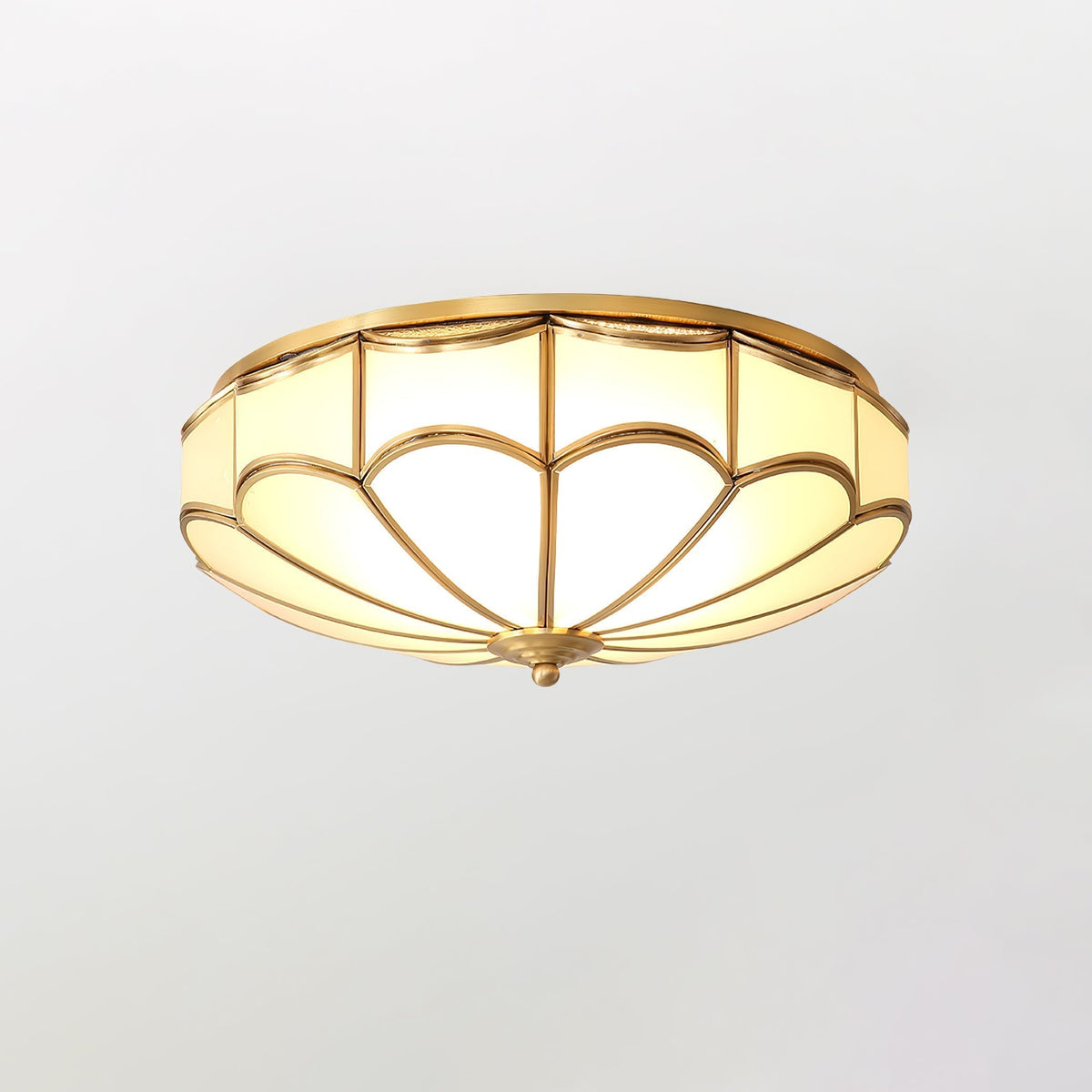 Evmarara Plafonnier encastré en laiton et verre Elegance