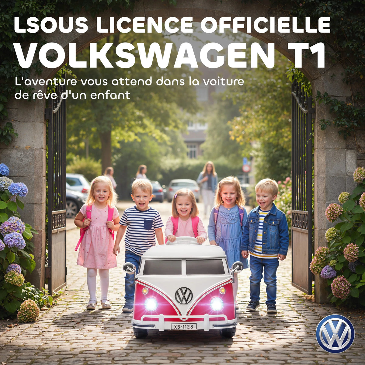 Velkido Vintage — voiture électrique enfant 12V van rétro