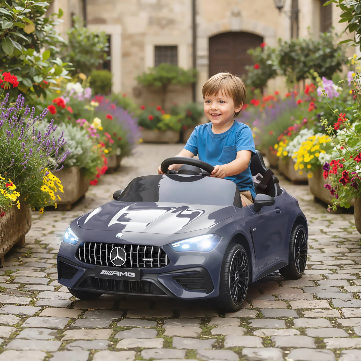 Velkido Onyx — voiture électrique enfant 12V sportive grise