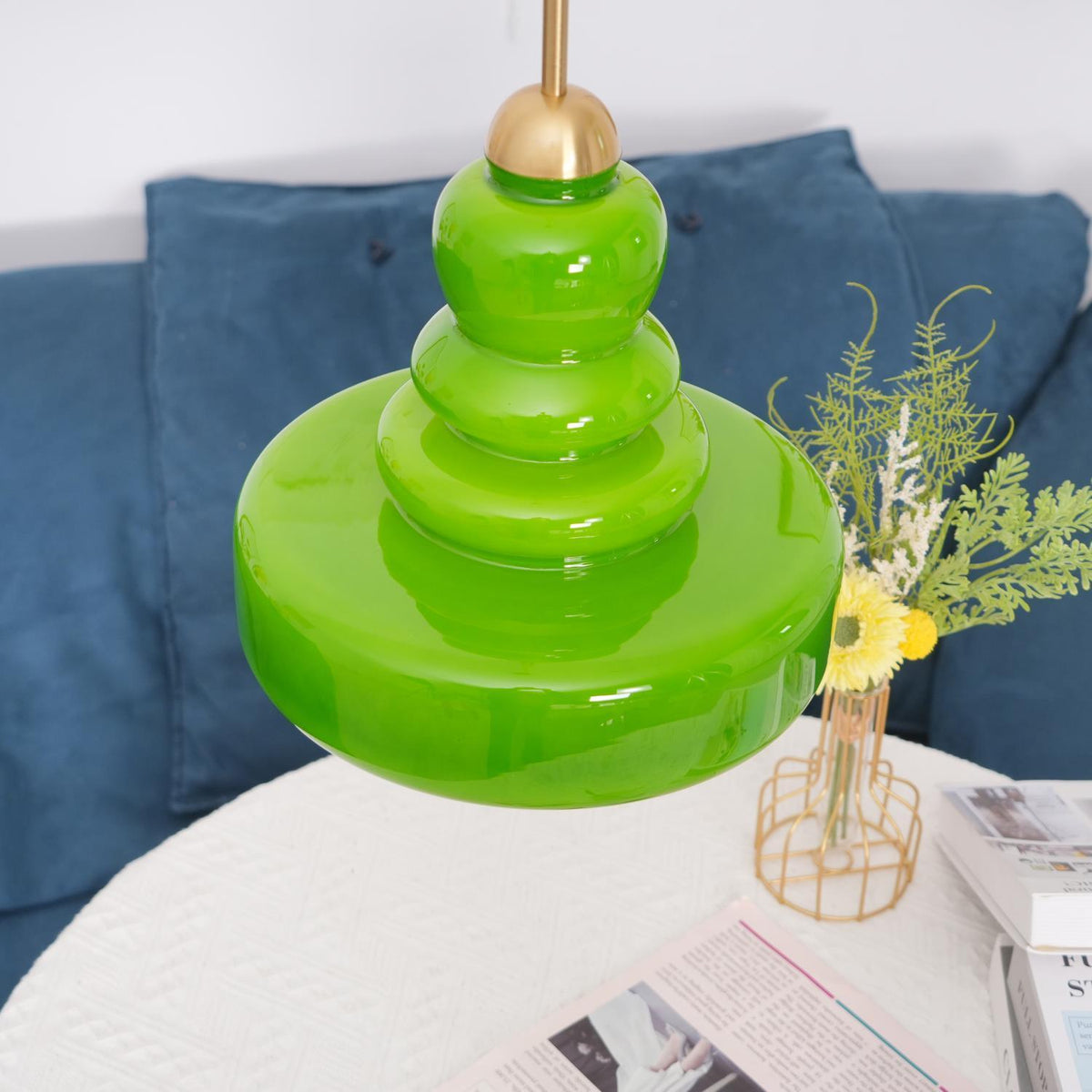 Lustra Suspension en Verre à Couches Style École pour Salon