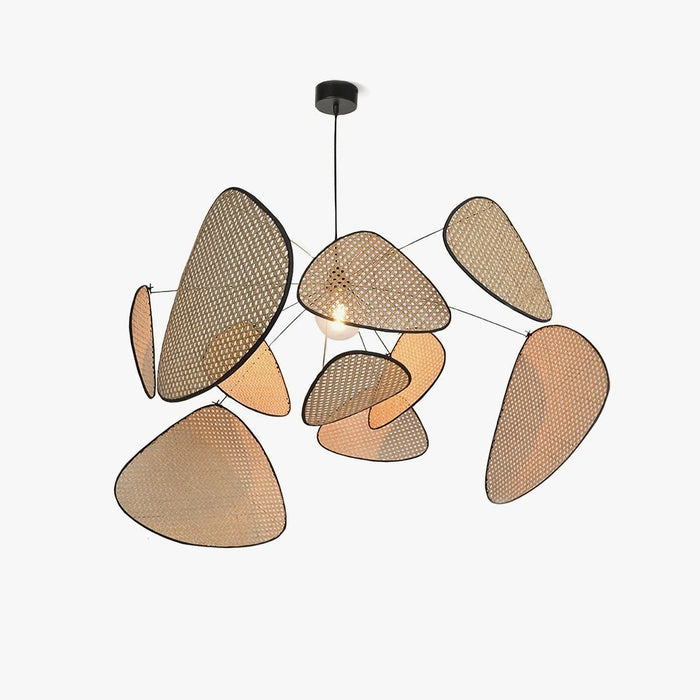 Lustra Lustre Écran Cannage Suspension Rétro