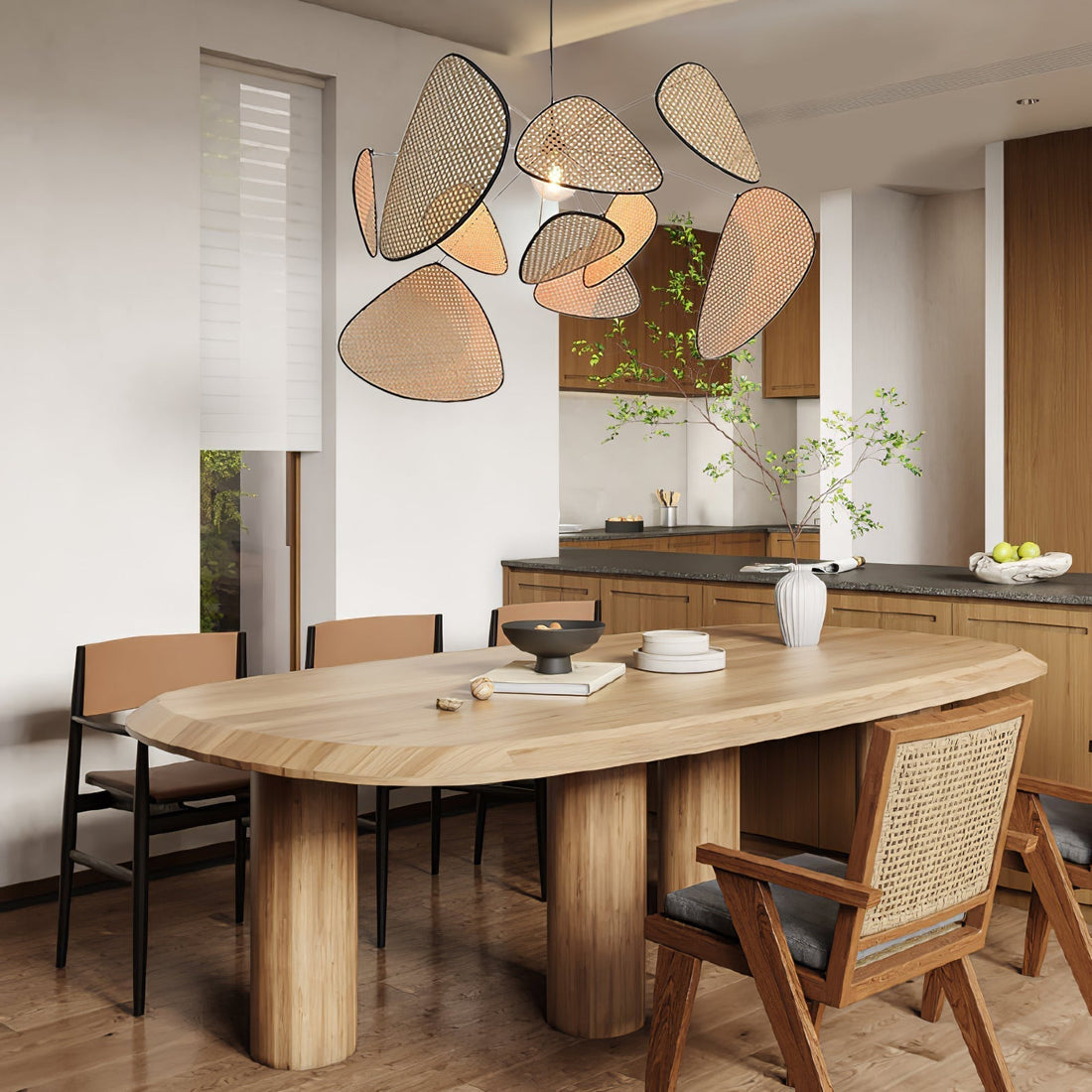 Lustra Suspension Rattan Swag Industrielle
