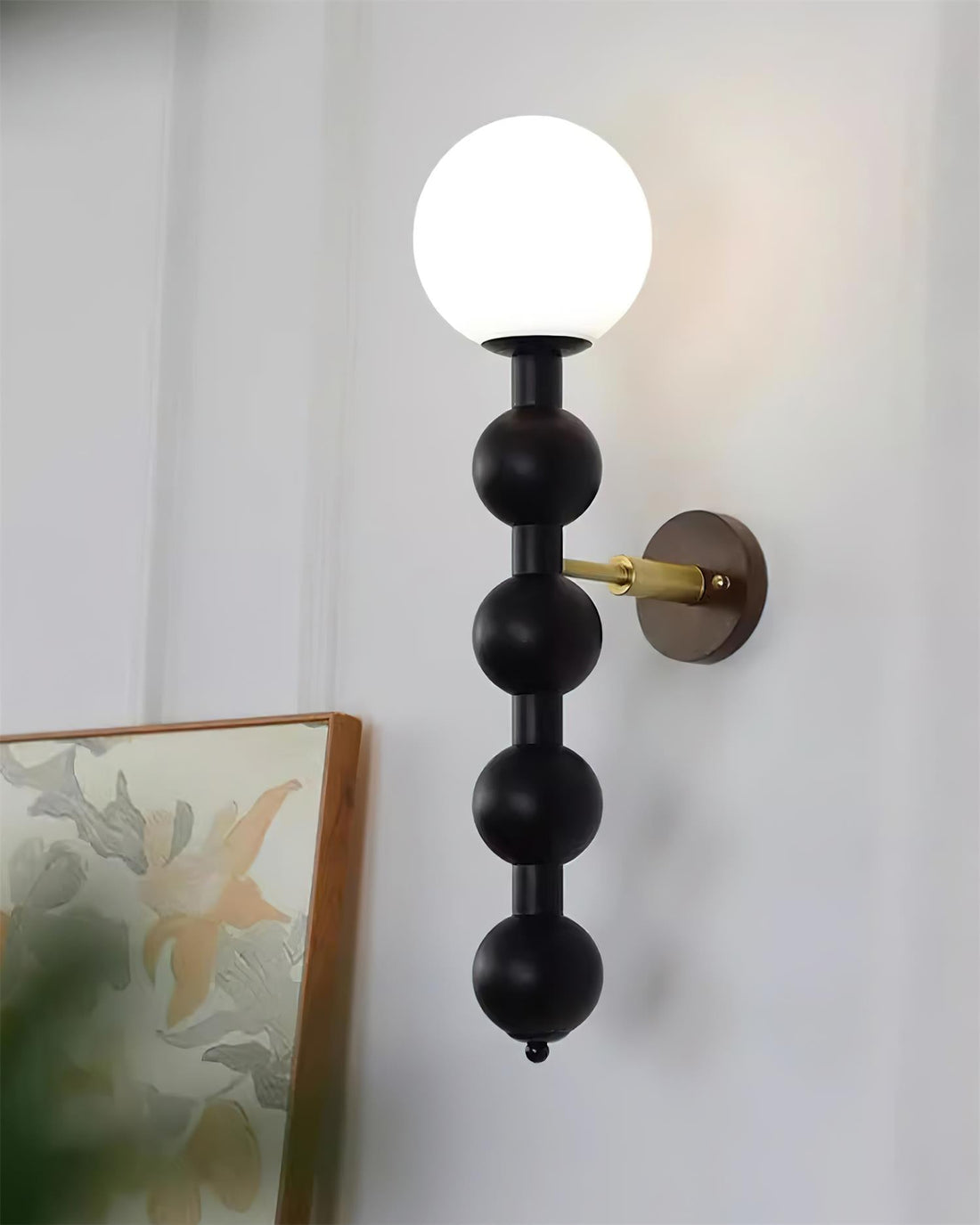 Novan Applique murale Gourd en bois et verre, style moderne