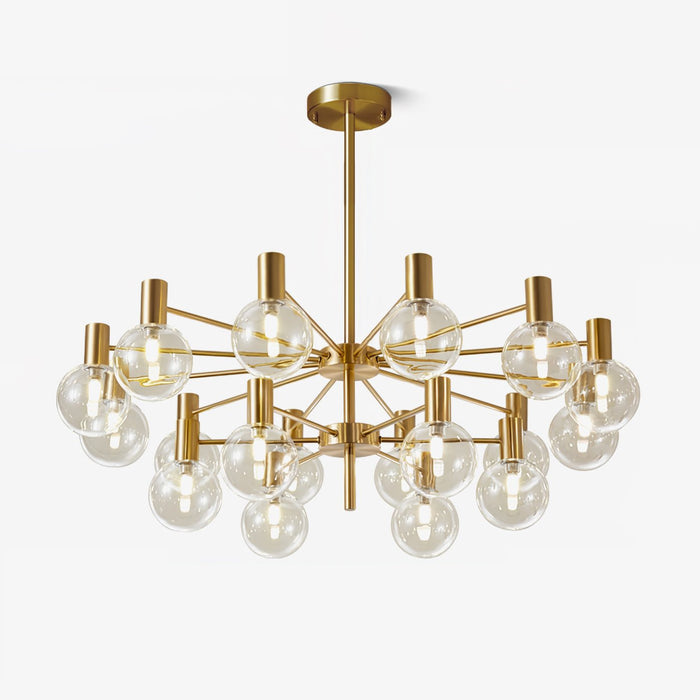 Lustra Lustre Globe En Verre Cadre Doré Moderne